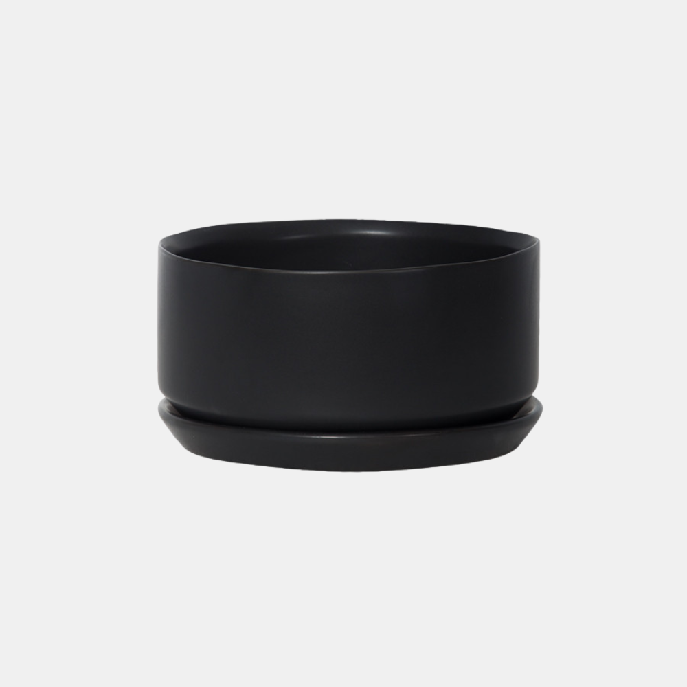 Potted | Oslo Planter Jet Black Wide & Low | Shut the Front Door