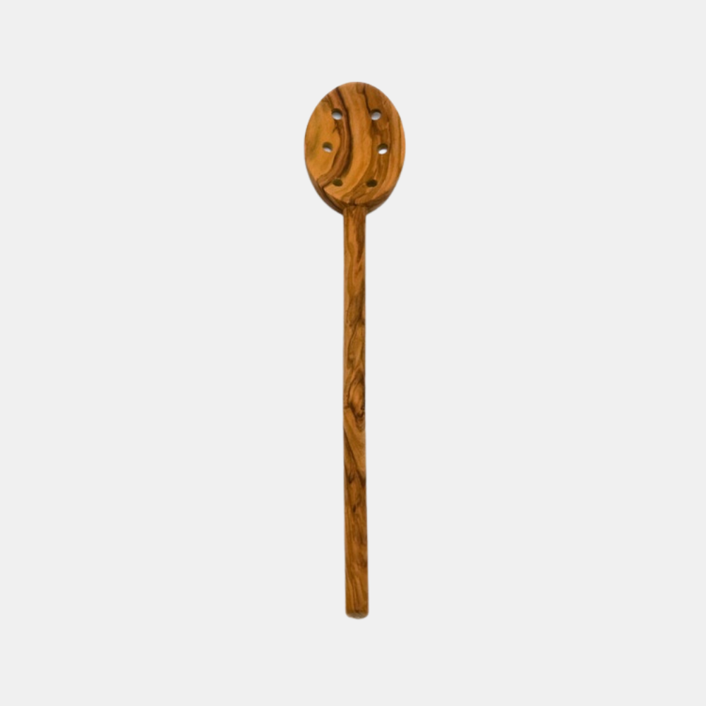 Rogers Homewares | Klawe Olive Wood Oval Spoon with Holes - 30cm | Shut the Front Door