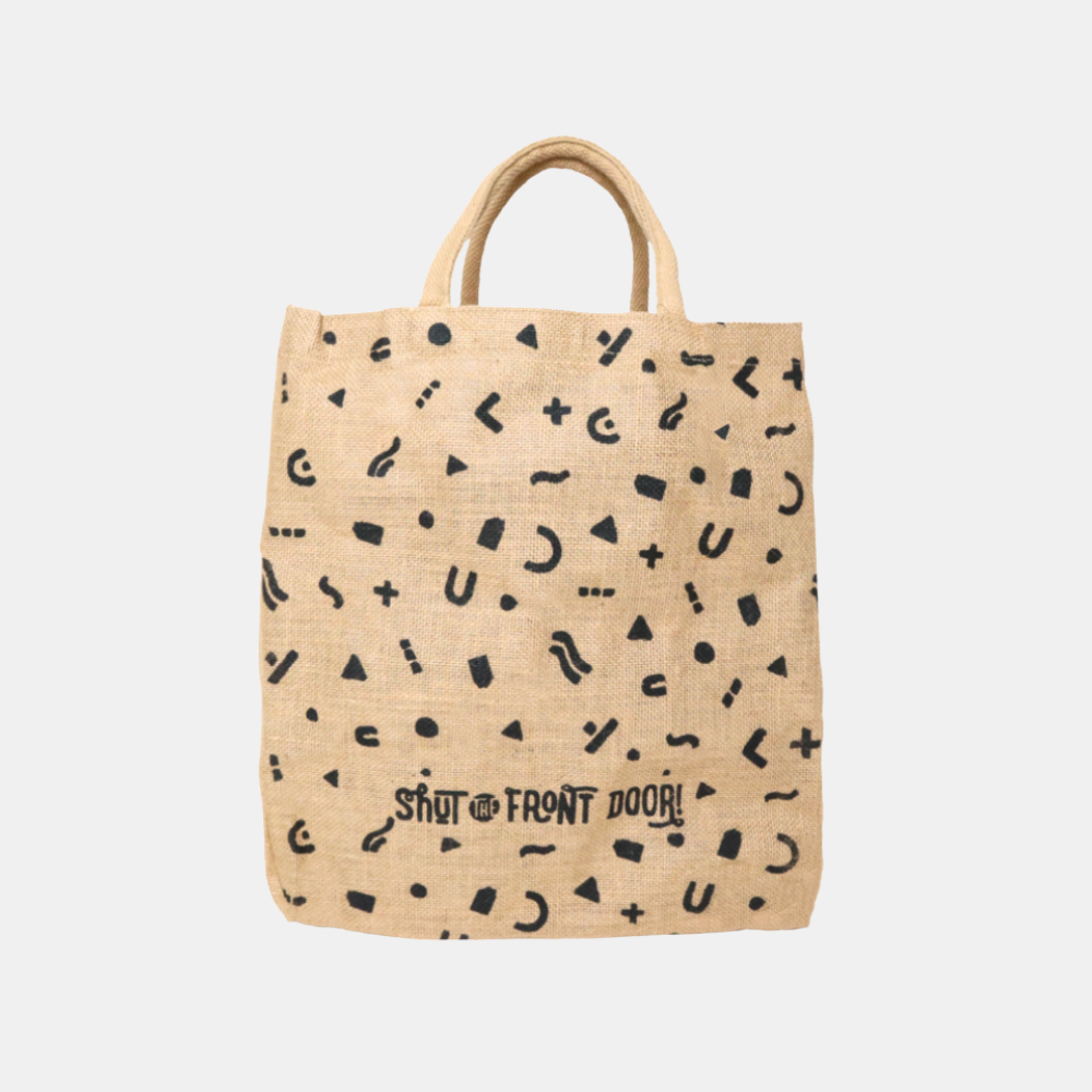 Shut the Front Door | Jute Shopping Bag Natural | Shut the Front Door