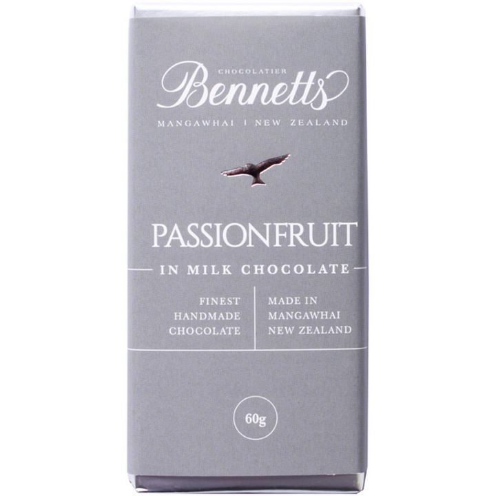 Bennetts Of Mangawhai | Bennetts 60g Bar Passionfruit - Milk | Shut the Front Door
