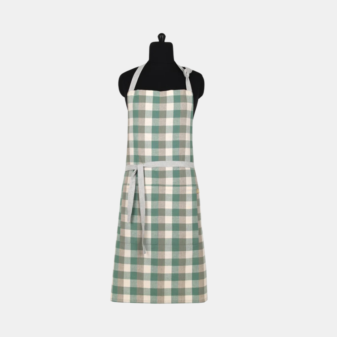 Raine & Humble | Double Check Apron - Aqua Storm | Shut the Front Door