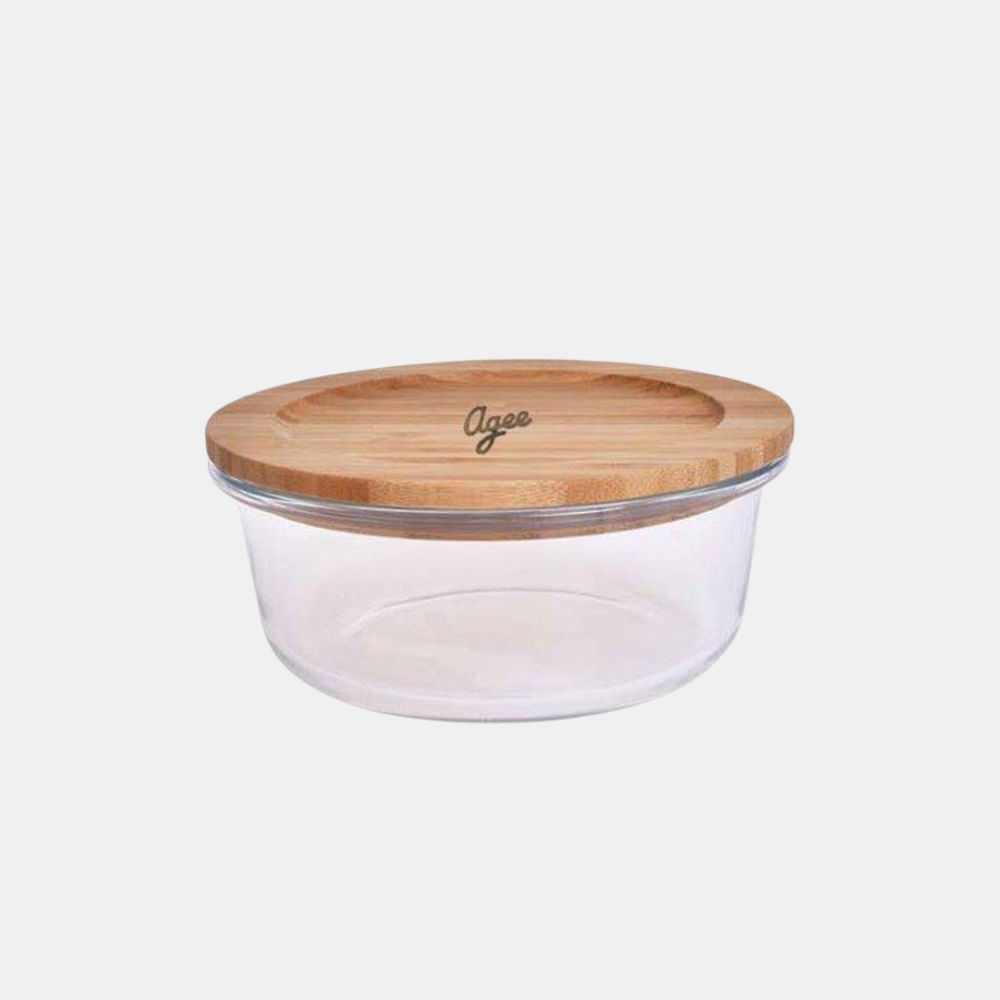 Agee | Glass Container w Bamboo Lid 400ml | Shut the Front Door
