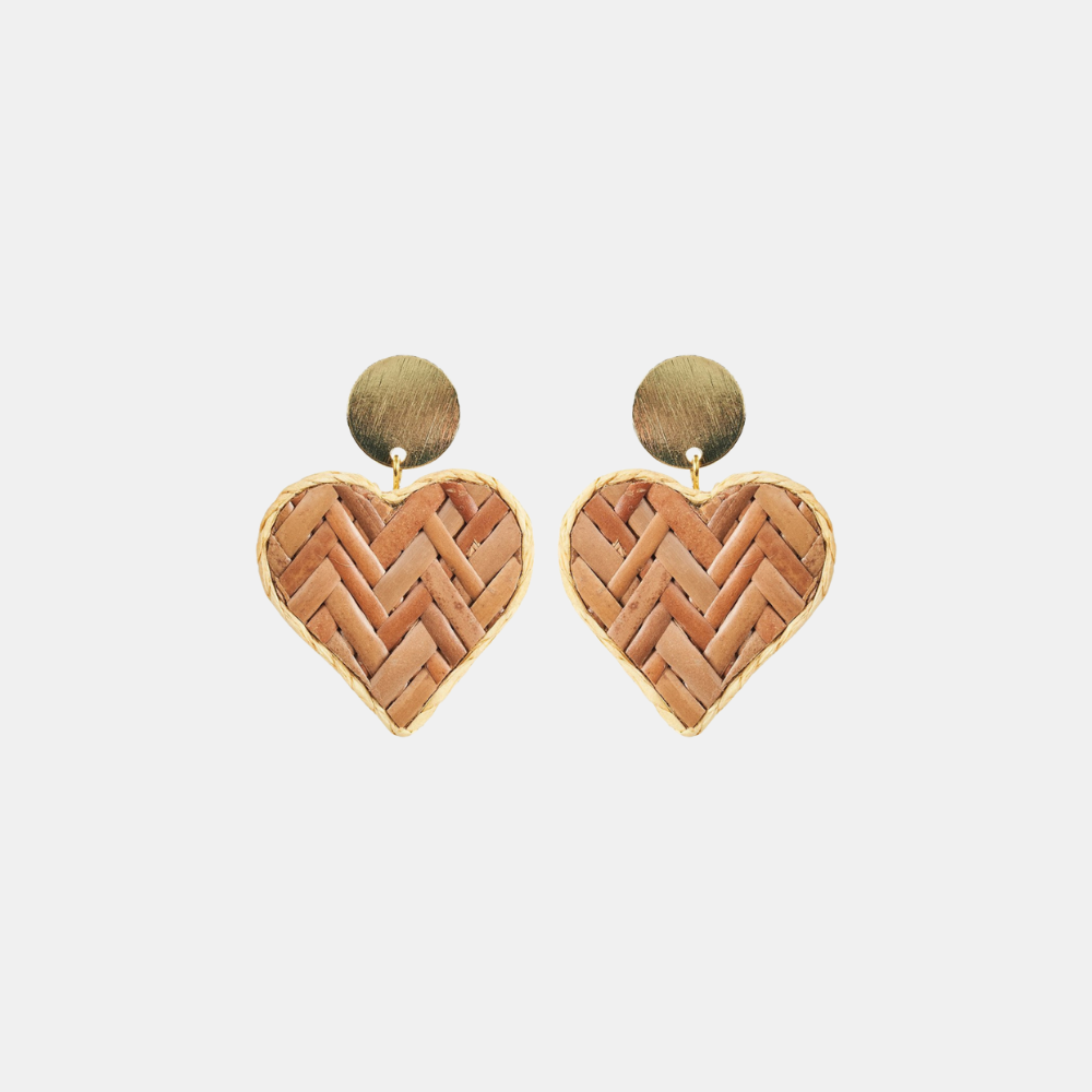 eb & ive | Kala Flax Earring - Heart | Shut the Front Door