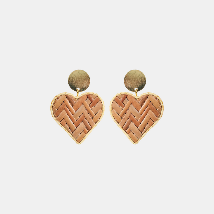 eb & ive | Kala Flax Earring - Heart | Shut the Front Door