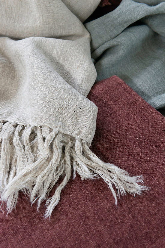 Mulberi | Indira Linen 130x170cm Throw - Natural | Shut the Front Door