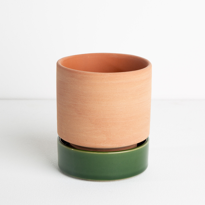 Garcia | Grace Planter Medium - Rose Terracotta & Olive | Shut the Front Door