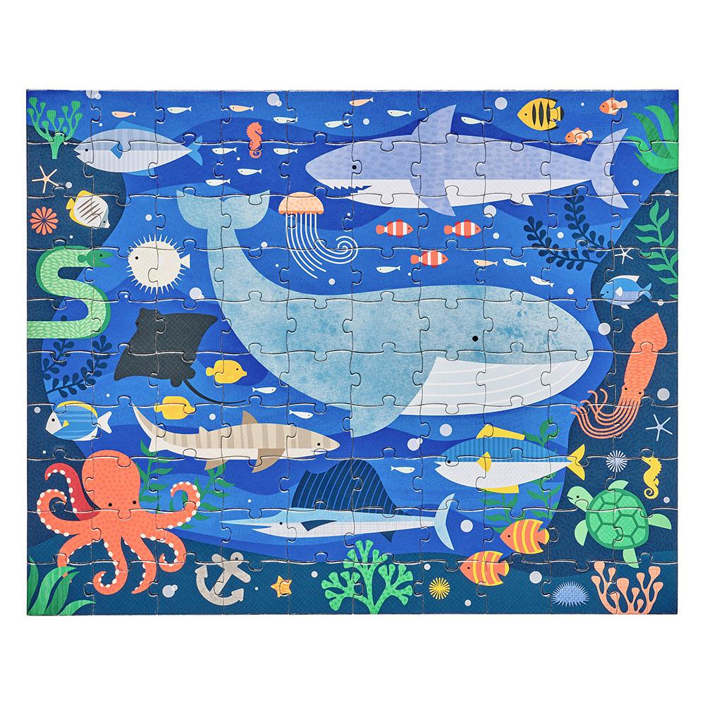 Petit Collage | Under The Sea - Two Sided  On The Go Puzzle | Shut the Front Door