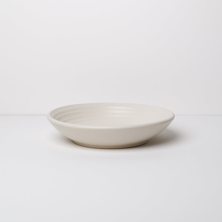 Garcia | Handmade Ceramic Round Shallow Bowl 24cm - Cream | Shut the Front Door