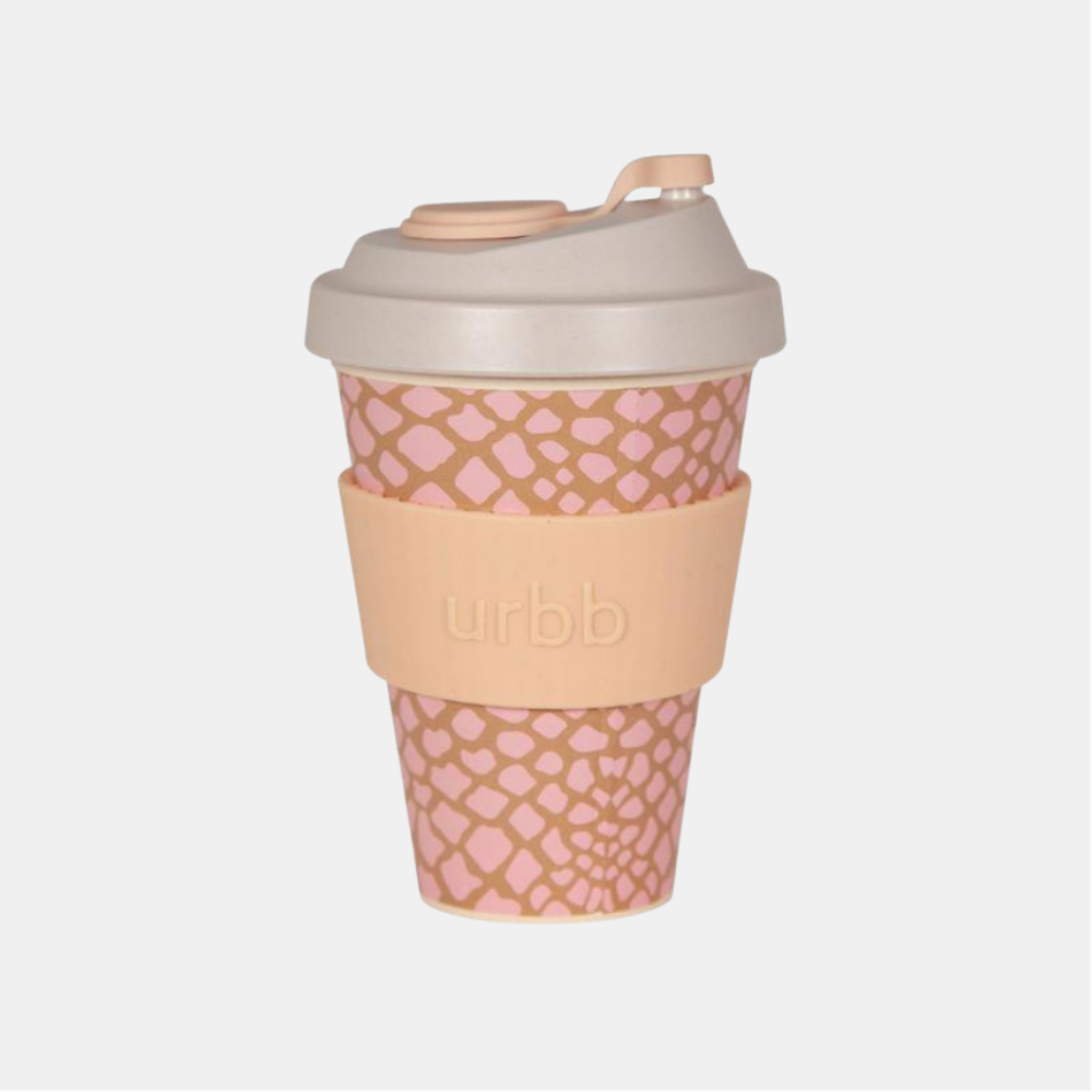 Urbb | Urbb Reusable Bamboo Cup - Taupe/Pink | Shut the Front Door