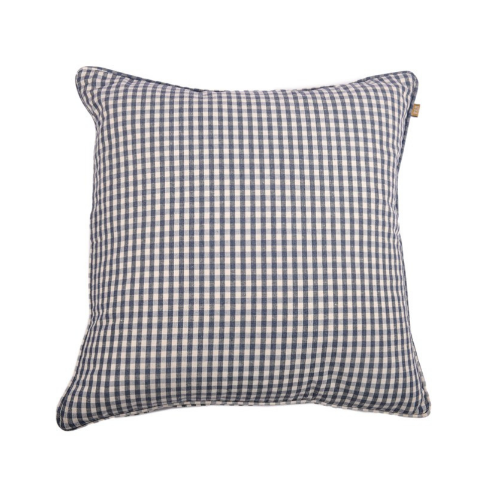 Raine & Humble | Gingham Cushion 50cm - Blueberry | Shut the Front Door
