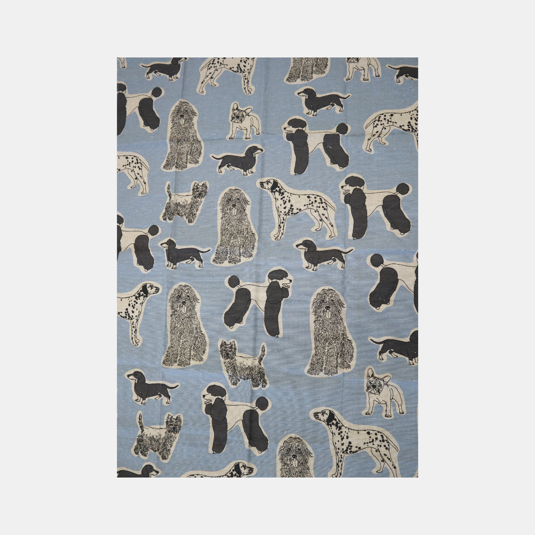 Raine & Humble | Woof Tea Towel - Blue Haze | Shut the Front Door