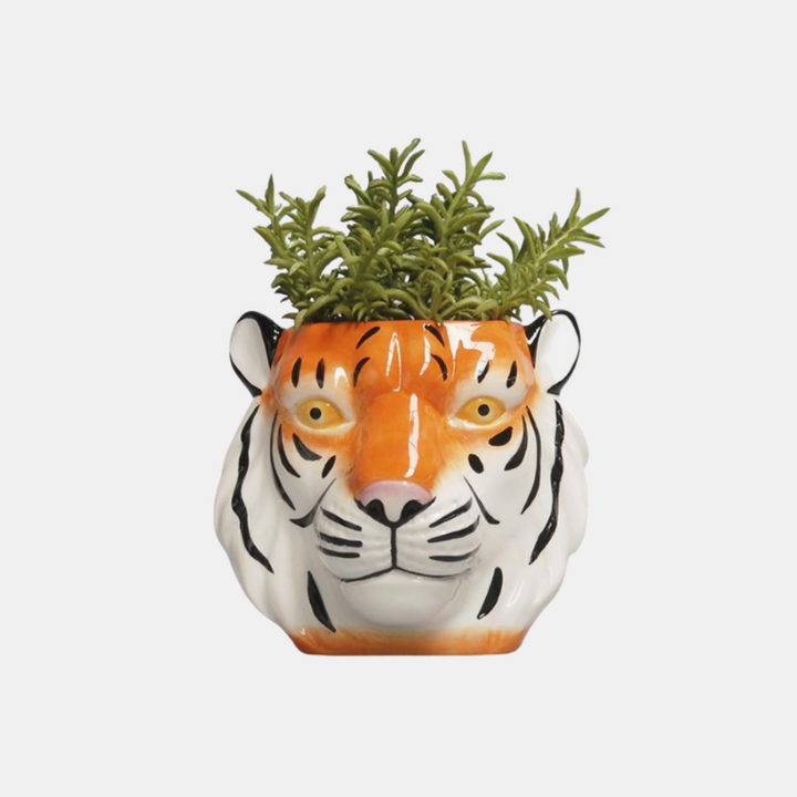 White Moose | Ceramic Planter - Tiger | Shut the Front Door