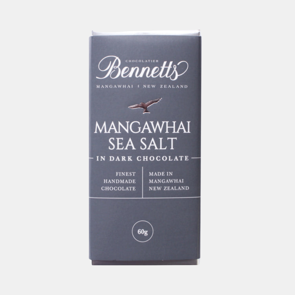 Bennetts Of Mangawhai | Bennetts 60g Bar Sea Salt Dark | Shut the Front Door