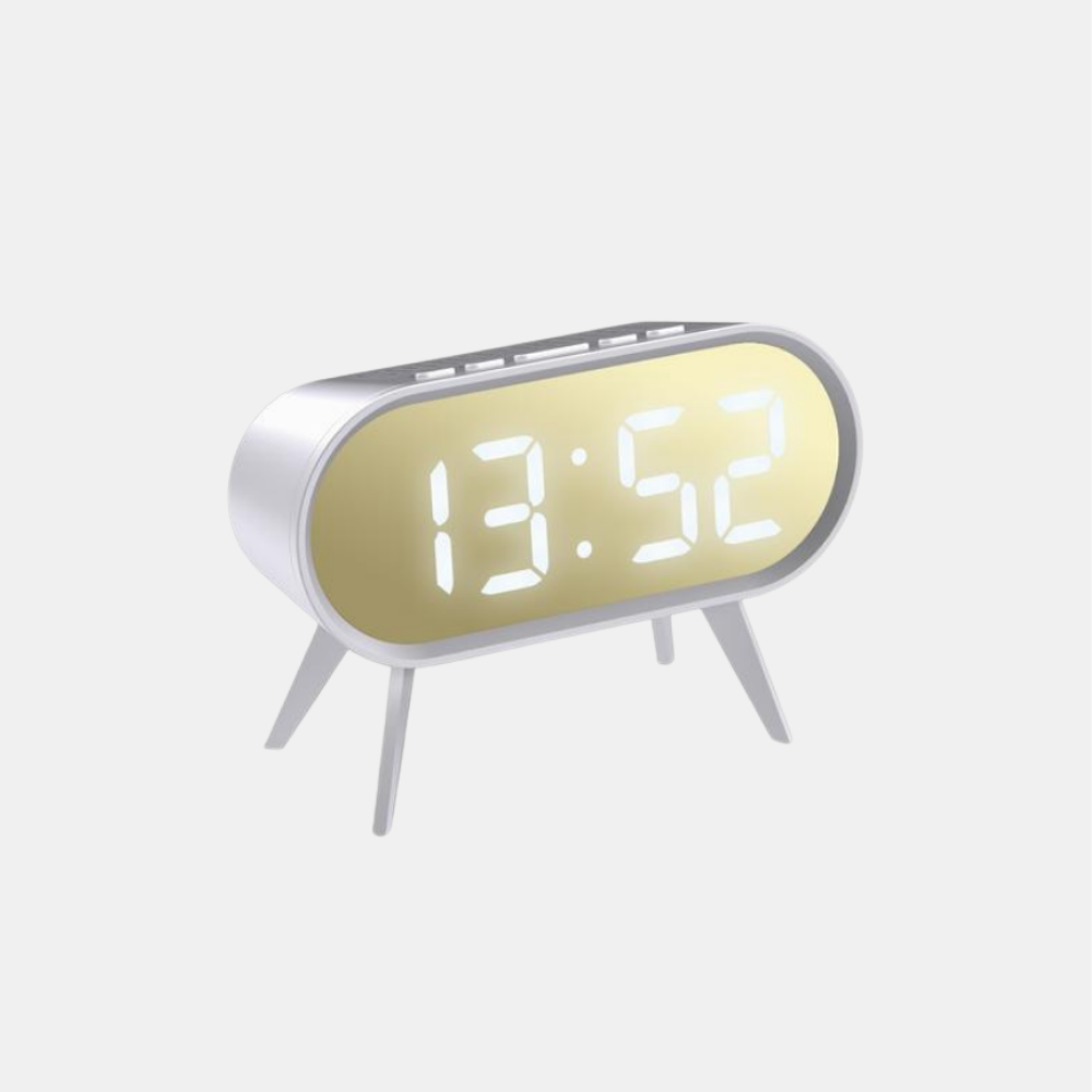 Space Hotel | CYBORG Alarm Clock White/Gold | Shut the Front Door