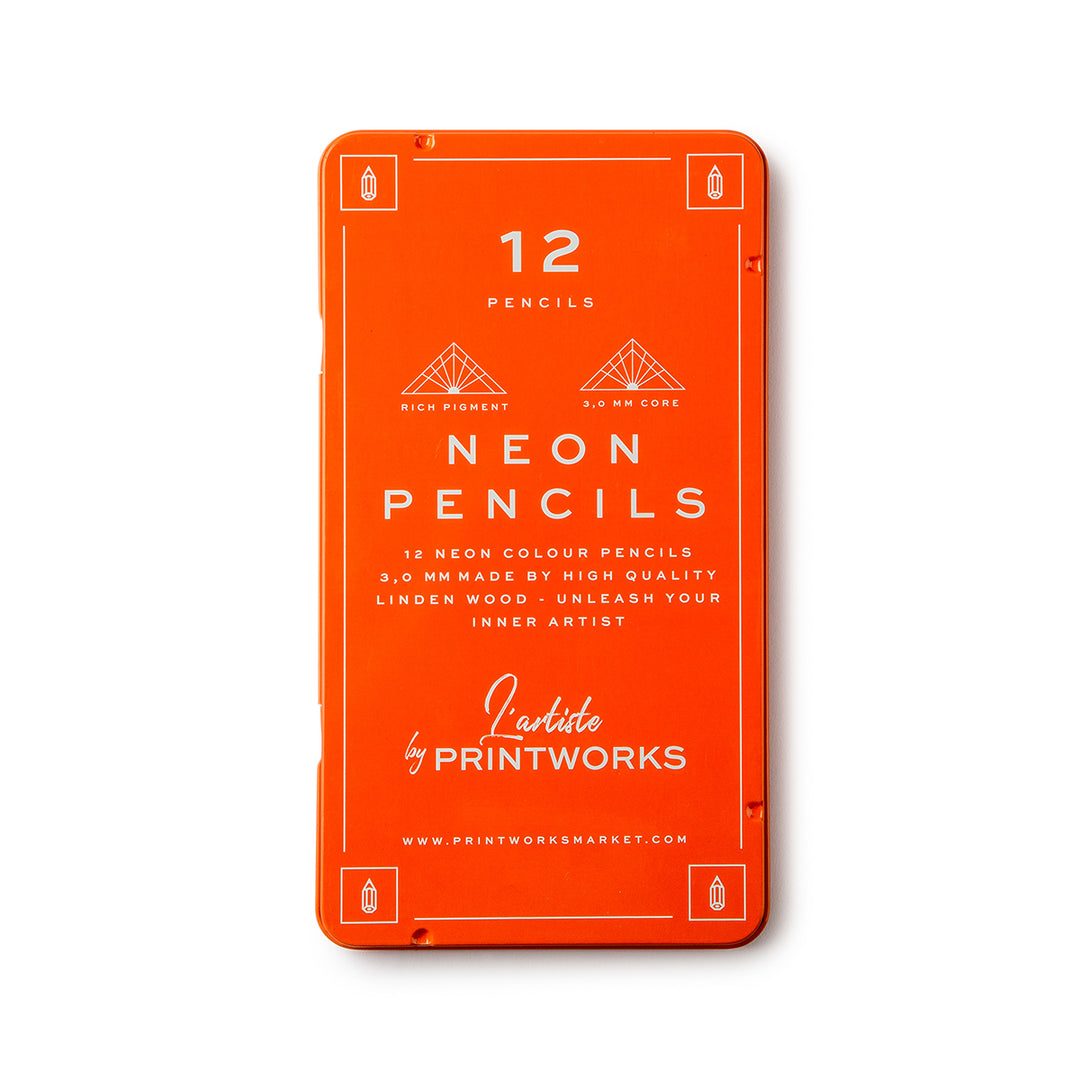 Printworks | Colour Pencils Set of 12 - Neon | Shut the Front Door
