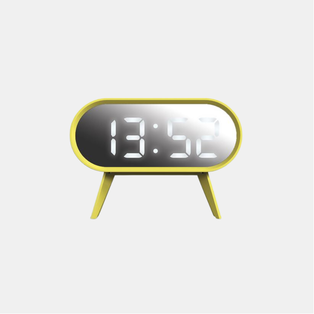 Space Hotel | CYBORG Alarm Clock - Yellow/Silver | Shut the Front Door