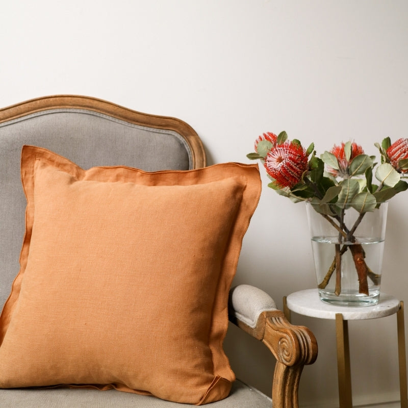 Raine & Humble | Linen Cushion 45cm - Camel | Shut the Front Door