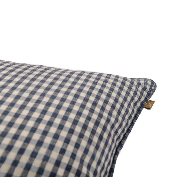 Raine & Humble | Gingham Cushion 50cm - Blueberry | Shut the Front Door