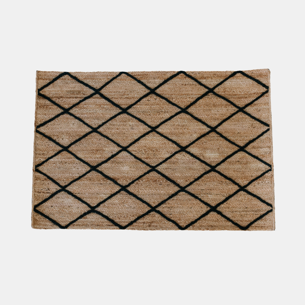 Garcia | Diamond Jute Mat - Black - 80 x 120 cm | Shut the Front Door