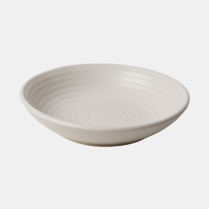 Garcia | Handmade Ceramic Round Shallow Bowl 24cm - Cream | Shut the Front Door