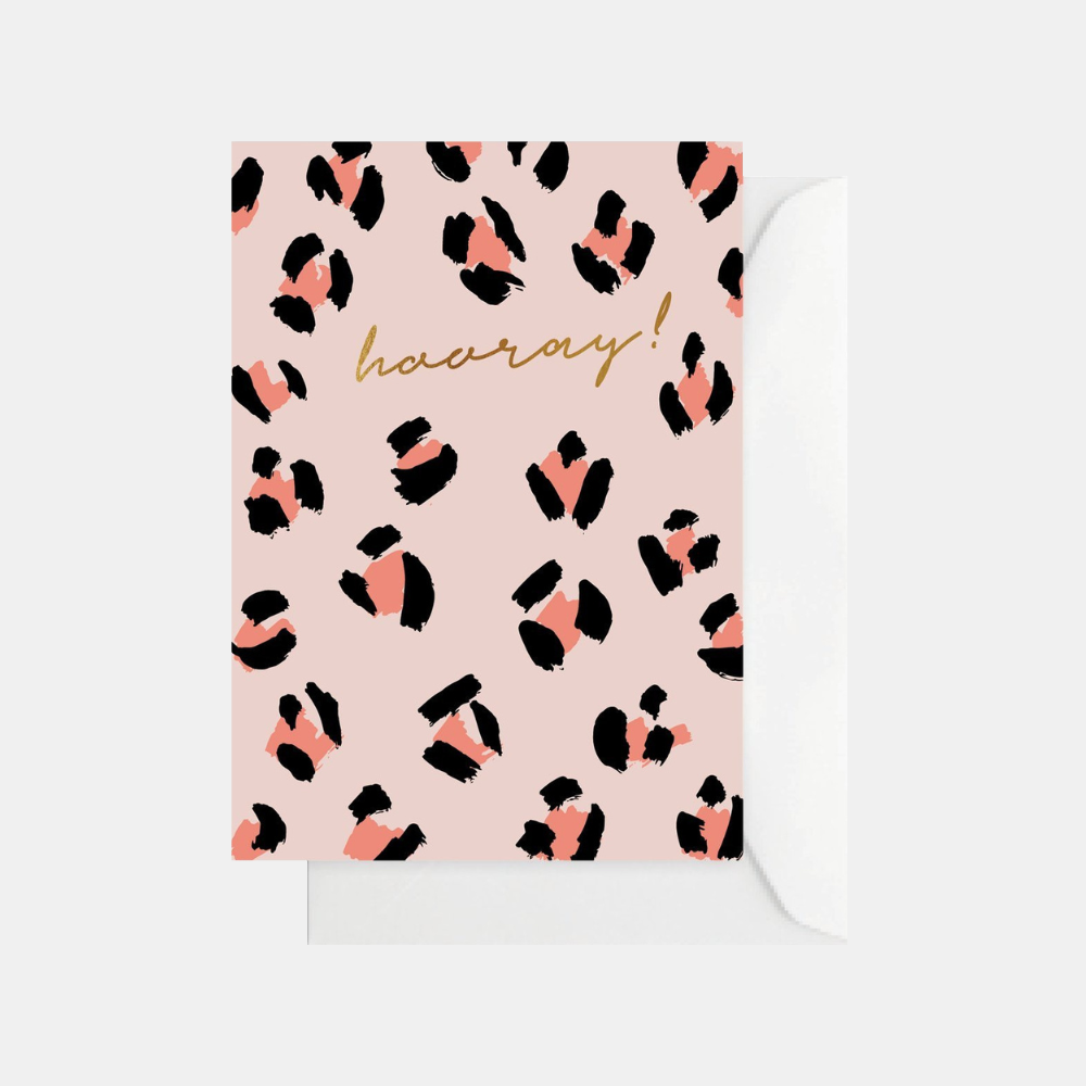 Elm Paper | Card Leopard Peach | Shut the Front Door