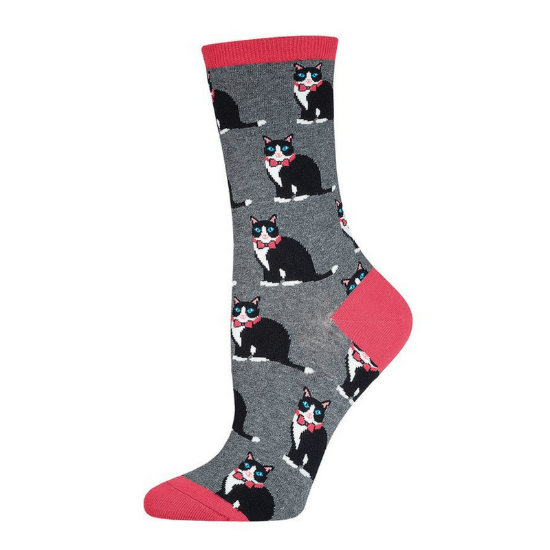 Socksmith | Socks Womens Tuxedo Cats Heather Grey | Shut the Front Door