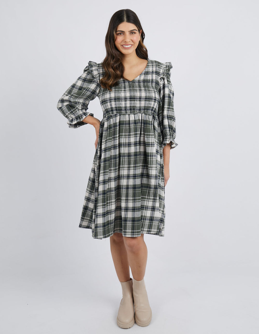 Foxwood | Keyla Dress - Green Check | Shut the Front Door