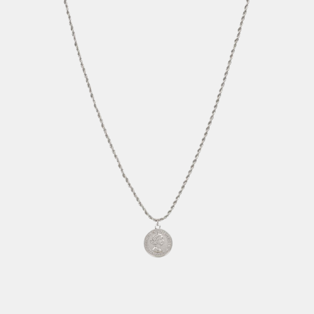 Antler NZ | Rope Chain & Coin Necklace - Silver | Shut the Front Door