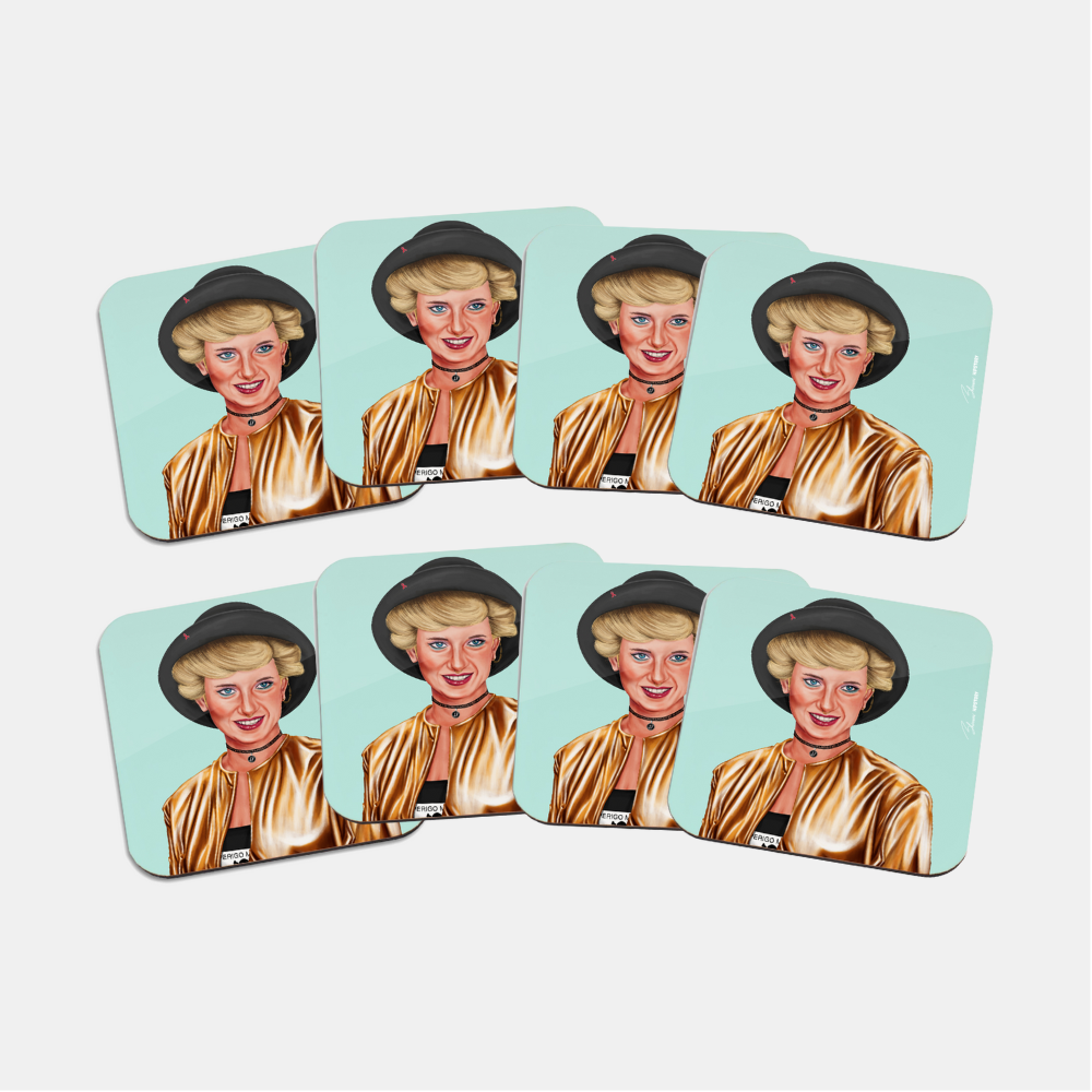 Hipstory | Hipstory Coasters - Princess Diana - 8 Pack | Shut the Front Door