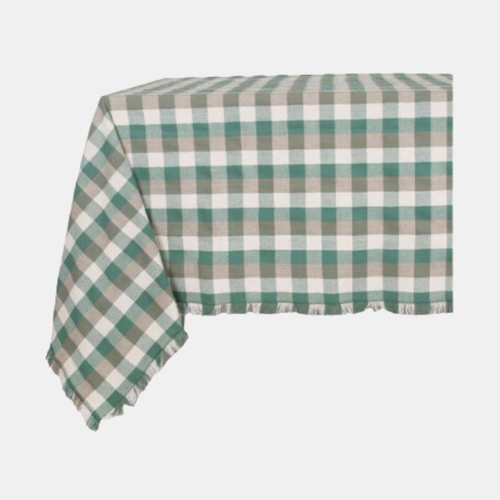 Raine & Humble | Double Check Tablecloth - Aqua Storm | Shut the Front Door