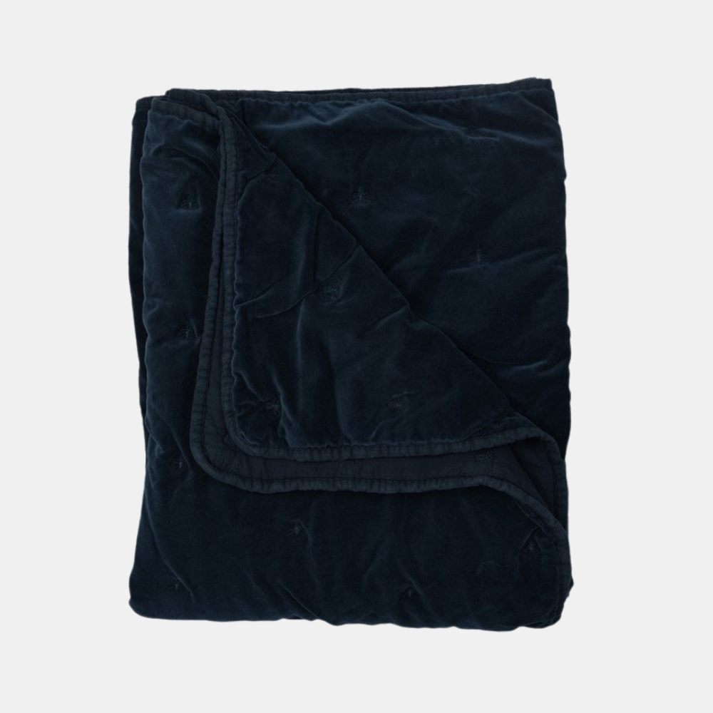 Raine & Humble | Mason Bee Velvet Throw- Navy | Shut the Front Door