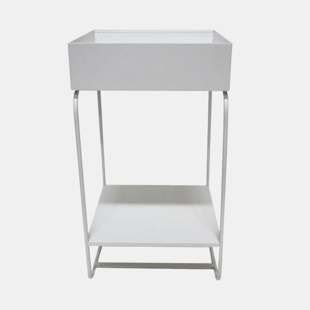 Garcia | Metal Planter Square - White | Shut the Front Door