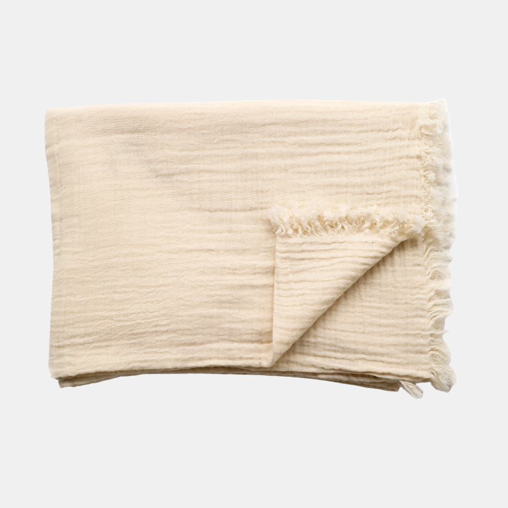 Raine & Humble | Soft Cotton Throw - Natural | Shut the Front Door