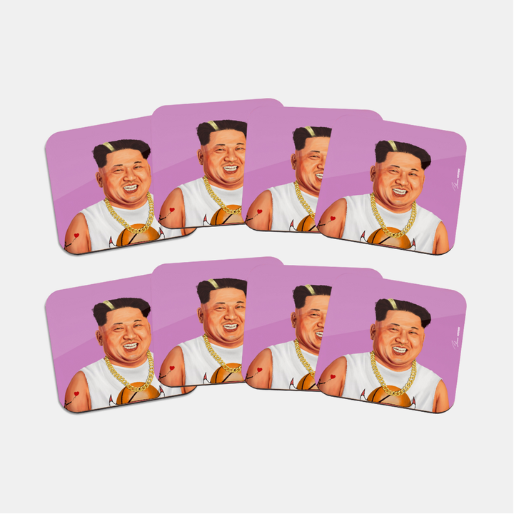 Hipstory | Hipstory Coasters - Kim Jong-un - 8 Pack | Shut the Front Door