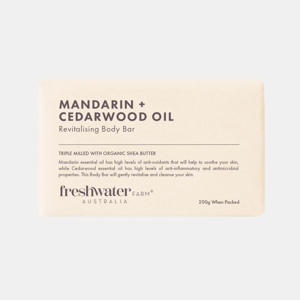 Freshwater Farm | Mandarin & Cedarwood Oil Body Bar | Shut the Front Door