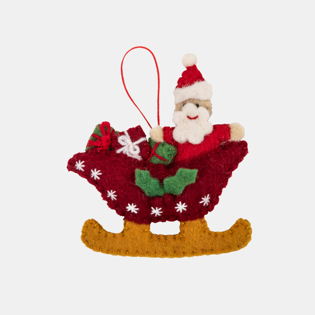 Pashom | Hanging Santa with Sleigh Decoration | Shut the Front Door