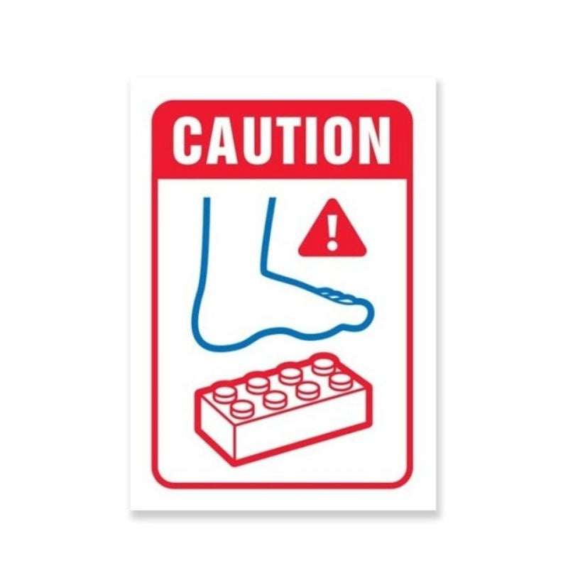 Just Great Design | Lego Warning Wooden Sign | Shut the Front Door