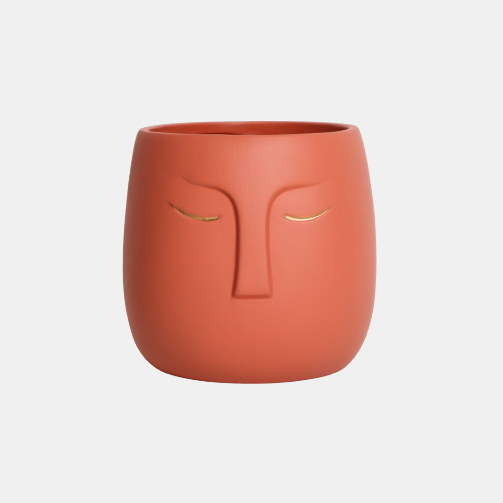 Garcia | Faces Ceramic Planter 16cm - Terracotta | Shut the Front Door