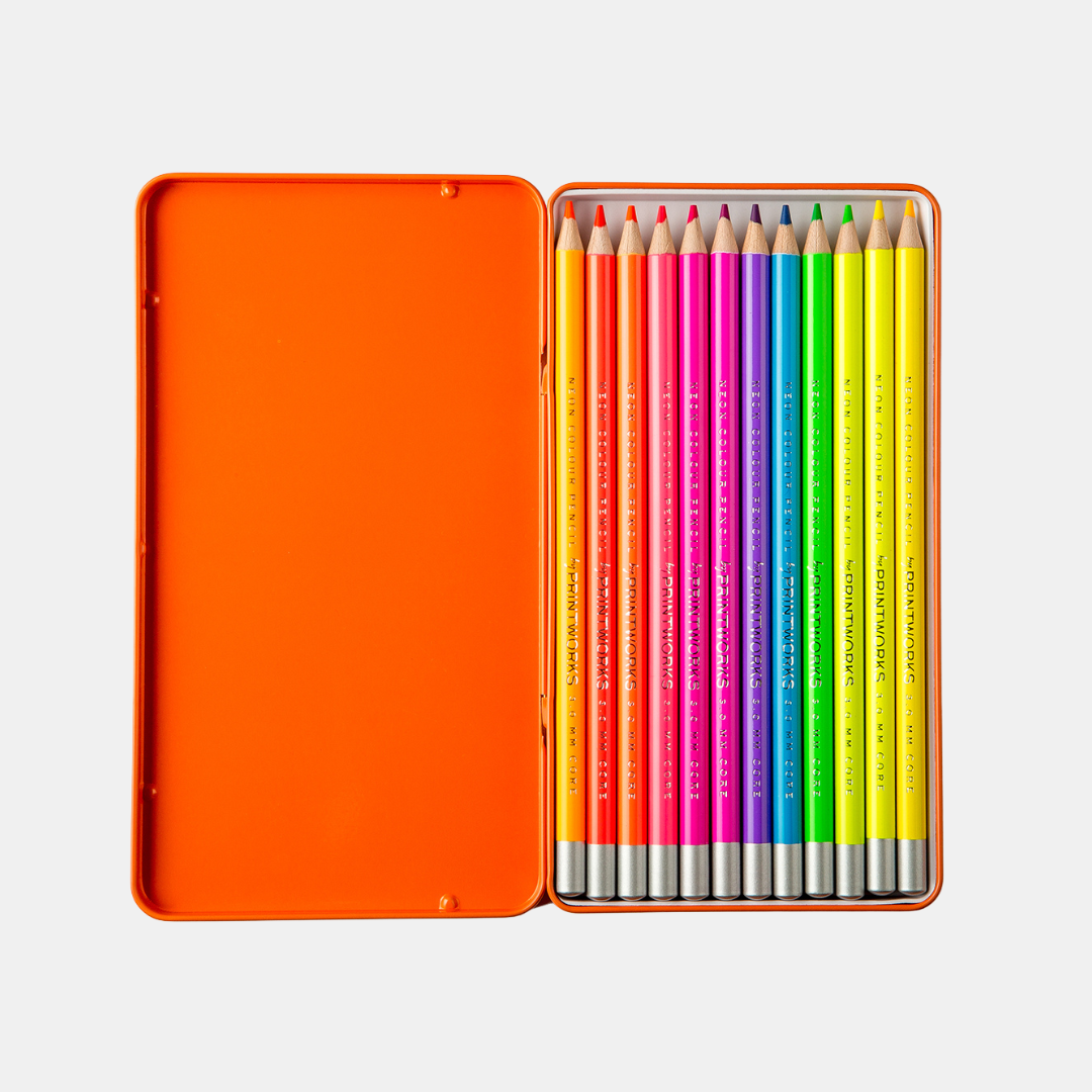 Printworks | Colour Pencils Set of 12 - Neon | Shut the Front Door