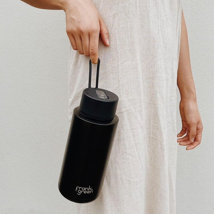 Frank Green | Ceramic Lined Reusable Bottle 34oz with Straw - Midnight | Shut the Front Door