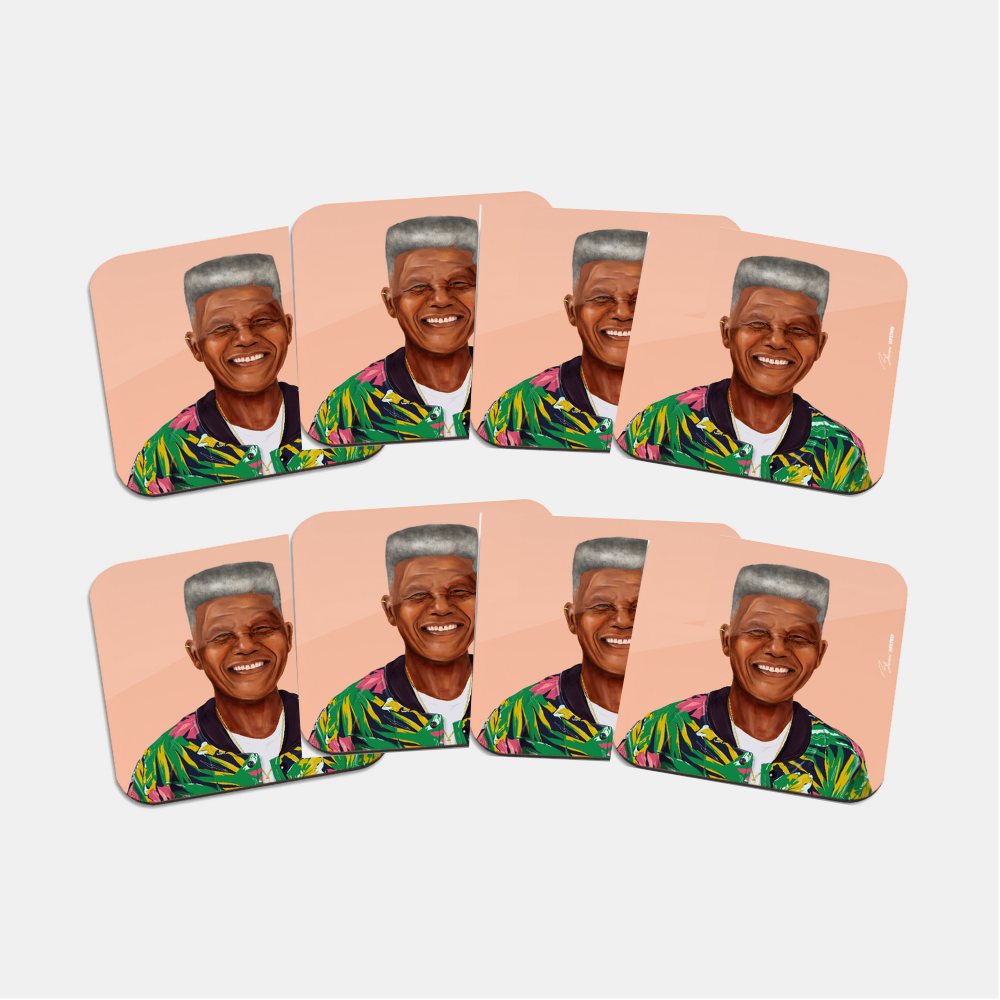 Hipstory | Hipstory Coasters - Nelson Mandela - 8 Pack | Shut the Front Door