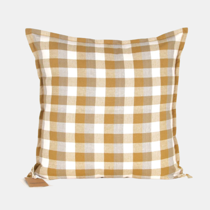 Raine & Humble | Double Check Cushion - Yellow Sunset | Shut the Front Door