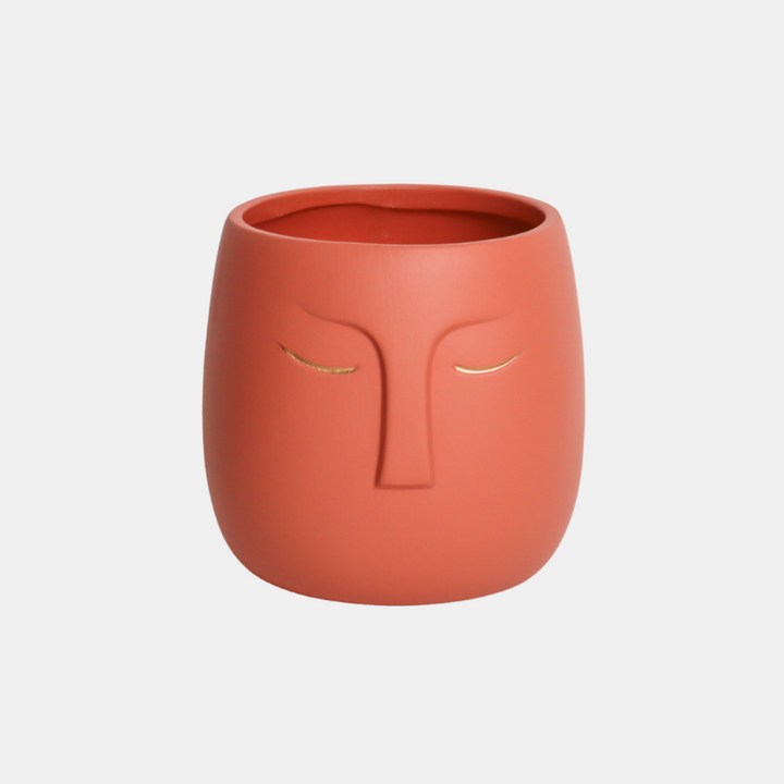 Garcia | Faces Ceramic Planter 16cm - Terracotta | Shut the Front Door