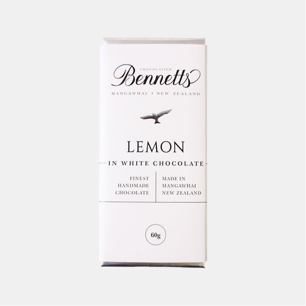 Bennetts Of Mangawhai | Bennetts 60g Bar Lemon White | Shut the Front Door