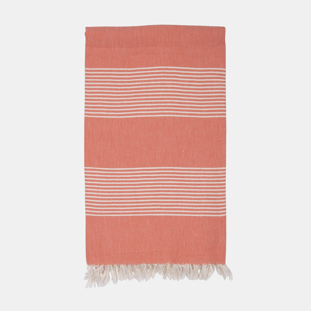 Shut the Front Door | Amber Turkish Towel - Coral | Shut the Front Door