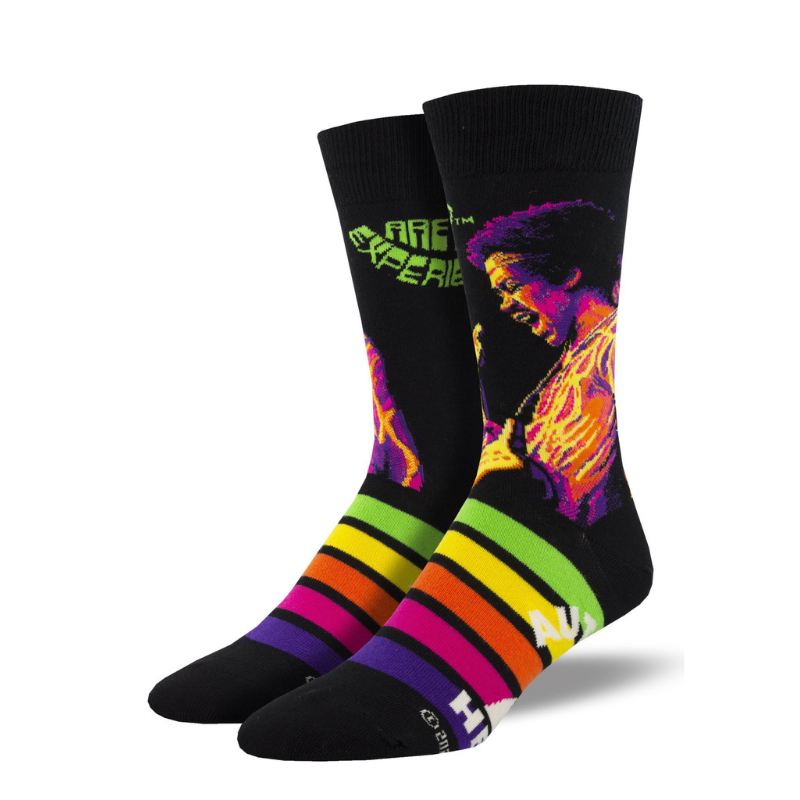 Socksmith | Men's Hendrix Psychadelic Socks - Black | Shut the Front Door