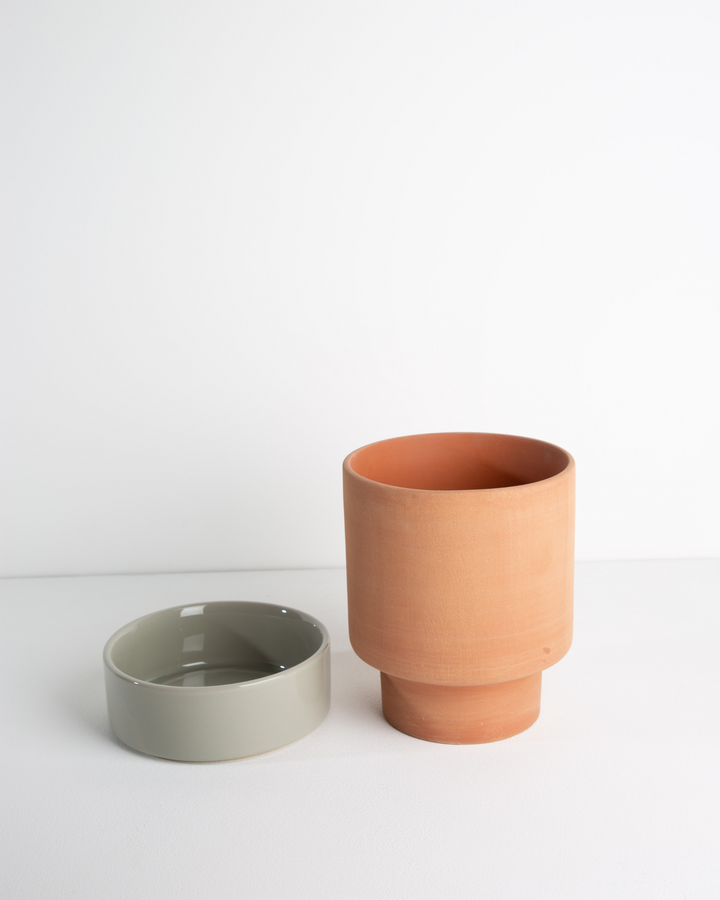 Garcia | Grace Planter Small - Rose Terracotta & Sage | Shut the Front Door