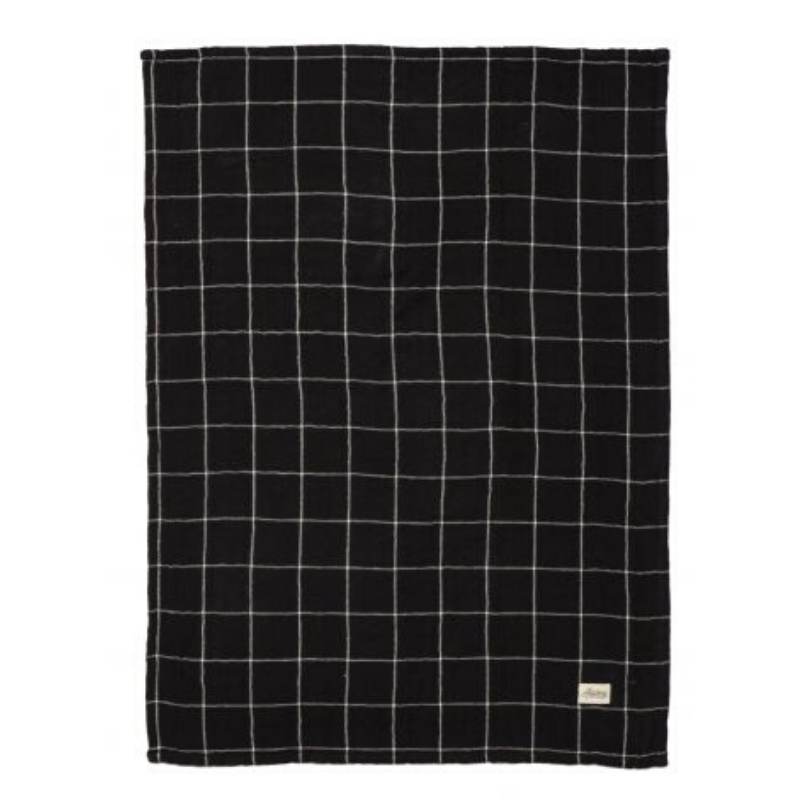 Academy Home | Hardy Gingham Tea Towel - Black Grid | Shut the Front Door