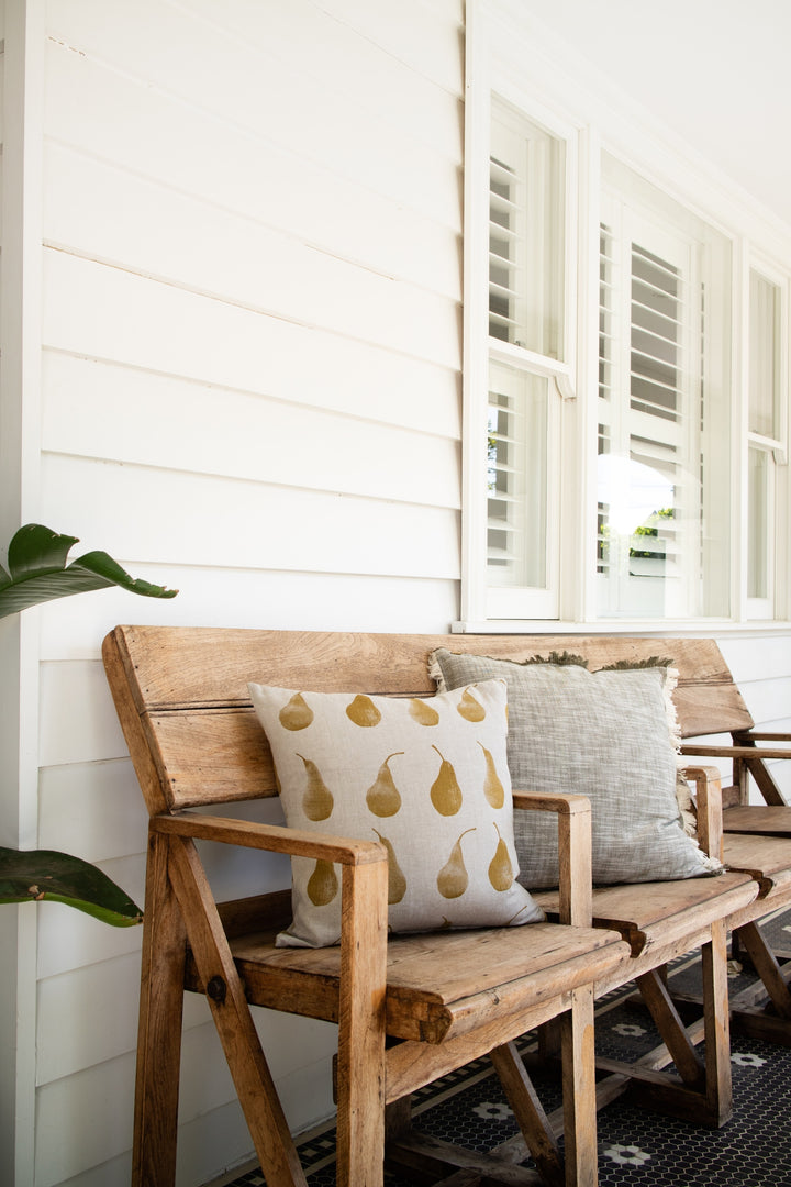 Raine & Humble | Pear Cushion 45cm - Mustard | Shut the Front Door
