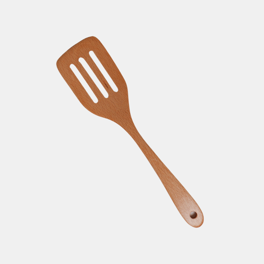 Shut the Front Door | Wooden Spatula - Slotted 30cm - Beech | Shut the Front Door